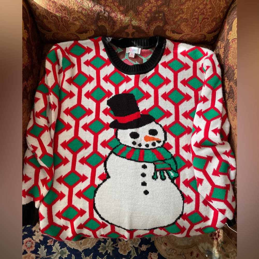 LuLaRoe Christmas snowman sweater size XS